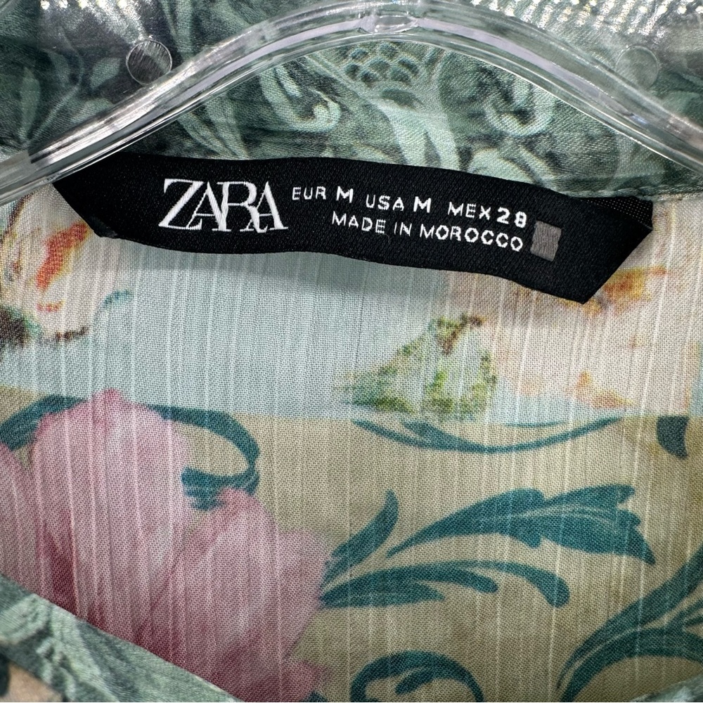 Zara Oversized Floral Patchwork Button Up Blouse … - image 3